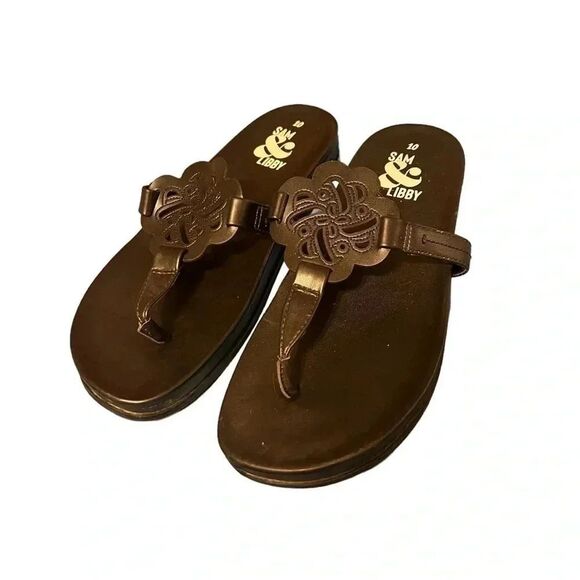 Sam & Libby Alexandra Thong Flip Flop Women's Size 10 black - Picture 1 of 4